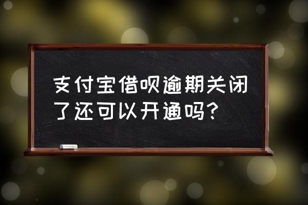 蚂蚁借呗逾期关了还能开吗 支付宝借呗逾期关闭了还可以开通吗? 蚂蚁借呗逾期关了还能开吗 支付宝借呗逾期关闭了还可以开通吗?