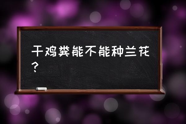兰花鸡粪可以加吗 干鸡粪能不能种兰花? 兰花鸡粪可以加吗 干鸡粪能不能种兰花?