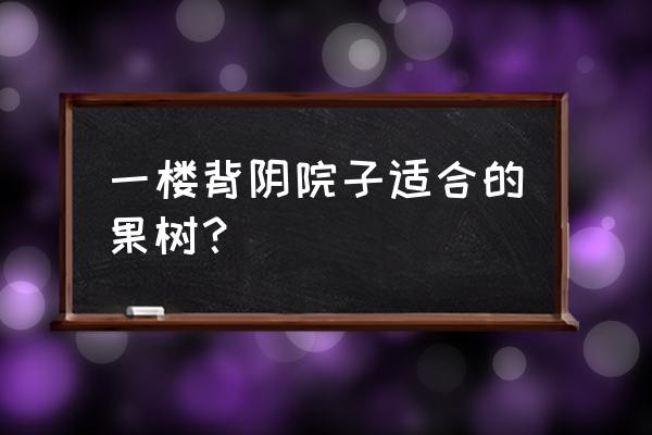 适合农村庭院果树 一楼背阴院子适合的果树? 适合农村庭院果树 一楼背阴院子适合的果树?